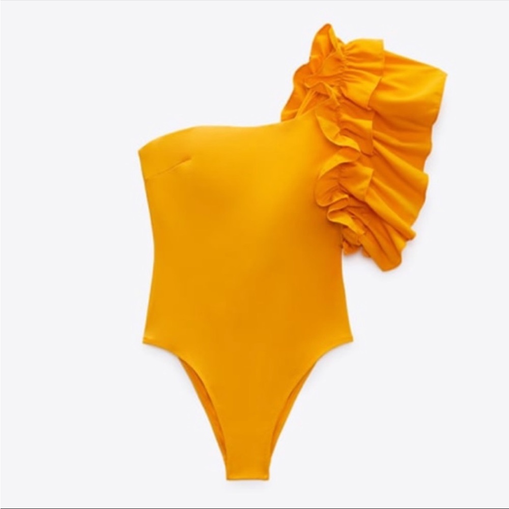 Zara Large Ruffle Swimsuit NWT